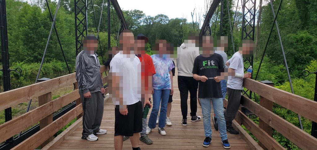 Guided nature walk promoting mindfulness and recovery at Alpine Springs residential treatment